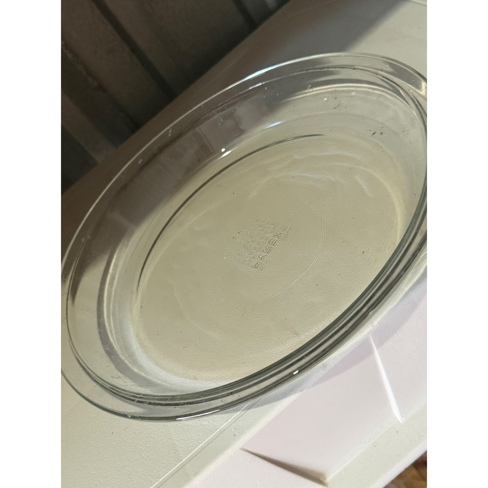 Vintage Pyrex 209 Clear Glass Pie Plates 10 Inch Set of 2 Corning USA